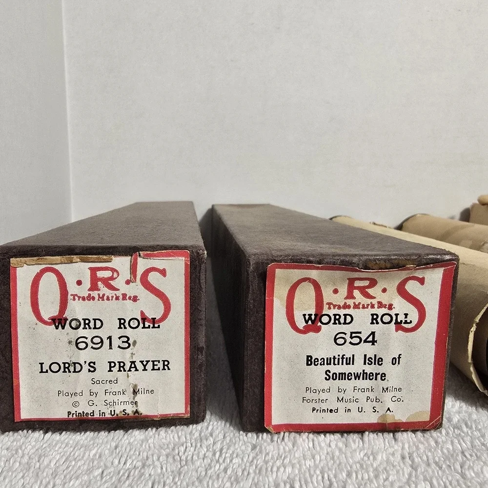 Lot 6 Vintage Player Piano‎ Music Rolls Set Lord's Prayer And 5 Others